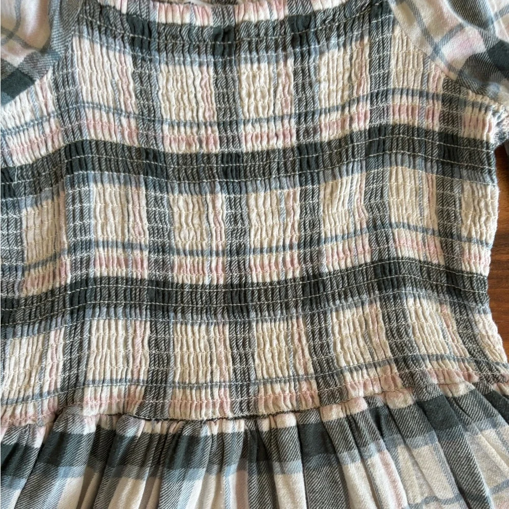 Madewell Women’s Lucie Elbow-Sleeve Smocked Mini Dress in Lebaum Plaid Small S - Picture 8 of 11